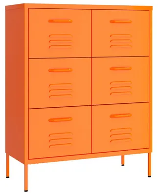 Obrázok produktu pre vidaXL Zásuvková skrinka oranžová 80x35x101,5 cm oceľ