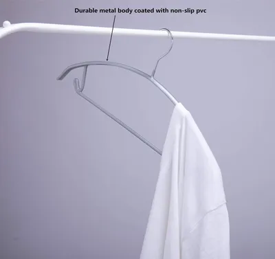 Imagen del producto de Perchas para ropa con revestimiento antideslizante, de 43 cm, juego de 10, para suéteres y trajes