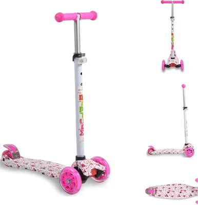Produktbild von Byox Kinderroller Scooter Rapture aus Alu, Wassertransferdruck, PolyurethanLeuchträder weiß