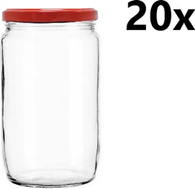 Obrázok produktu pre Nádoba na varenie 720 ml FRANCO číra 20 ks VČETNE ČERVENÝCH LIPOV, počet kusov v balení: 20
