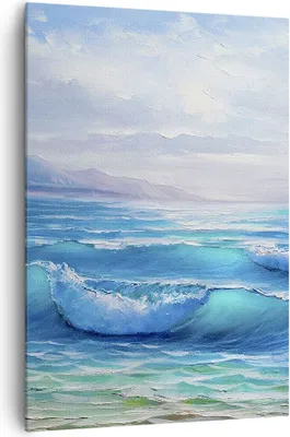 Produktbild von Bild auf Leinwand - Leinwandbild - Einteilig - Meer Welle Möwe - 70x100cm - Wand Bild - Wanddeko - Wandbilder - Leinwanddruck - Kunstdruck - Wanddekoration - Leinwand bilder - Wandbild - PA70x100-4033