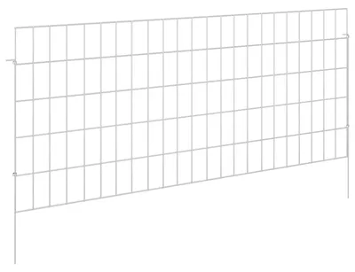 Image de vidaXL Clôture de jardin avec poteaux, 48 pièces, 115 x 50 cm, treillis en acier galvanisé