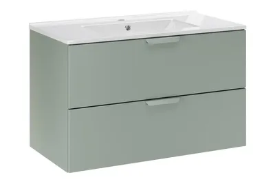 Produktbild von Waschbeckenunterschrank - Mit Einbauwaschbecken & Unterschrank 80 cm, Aster Green A BM411 - Grün/Matt