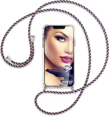 Produktbild von Handykette / Umhängehülle (S) für Nokia C31 (6.75'') Crossbody Hülle Case zum Umhängen mit Band - Farbe: braun+beige