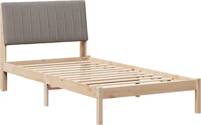 Zdjęcie produktu dla Łóżko Drewniane 100x200 Brązowe Rama Łóżka Jednoosobowe ze Stelażem