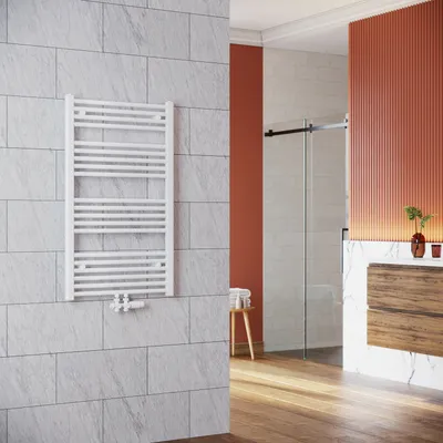 Produktbild von SONNI Design Badheizkörper Heizkörper mit Multiblock Weiss Handtuchtrockner 1000x600mm ohne Heizstab