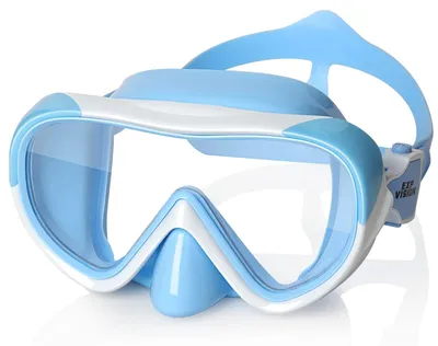 Produktbild von Kinder-Schwimmmaske, 180°-Schnorchel-Tauchmaske, Anti-Beschlag-Kinder-Schwimmbrille mit Nasenabdeckung, auslaufsichere Schwimmbrille, bruchsichere Linse für Jugendliche 4–15 (blau)