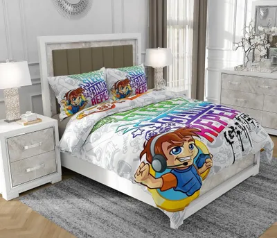 Obrázek produktu pro Povlečení 200x220 cm + 2x70x80 cm, 3dílná sada, 100% bavlna, satyna, zip, vícebarevná - SOVIO | So.0320