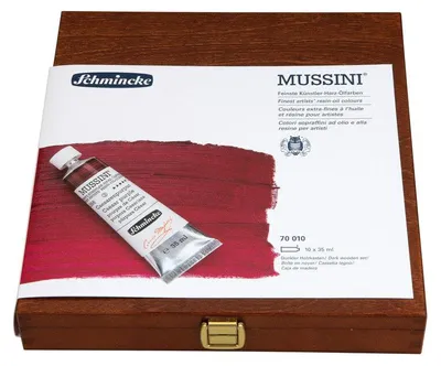 Produktbild von Schmincke MUSSINI Ölfarben-Holzkasten-Set, 10 x 35 ml