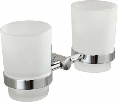 Obrázok produktu pre SAMBA dvojitý držiak na sklo, matné sklo, chróm