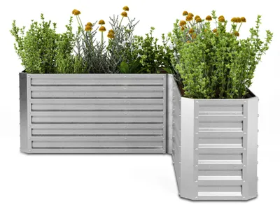 Obrázek produktu pro Blumfeldt High Grow vyvýšený záhon, tvar L, odolný vůči povětrnostním vlivům, odolný vůči korozi, robustní, 742 L