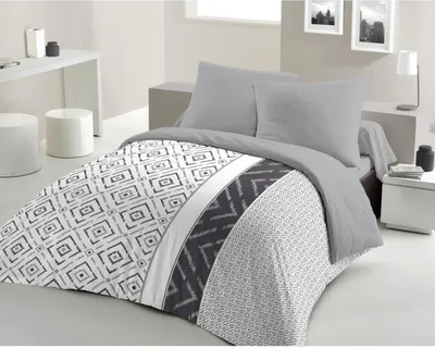 Immagine prodotto di Set di biancheria da letto in microfibra ETHNO - 1 copripiumino 240 x 260 cm + 2 federe 63 x 63 cm - Grigio