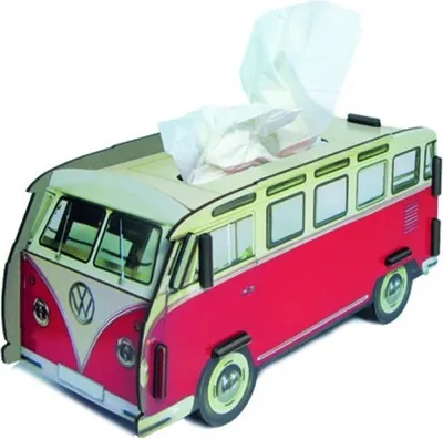 Produktbild von Tissue-Box VW T1 rot , Höhe 14,5 cm