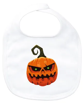 Produktbild von Huuraa Baby Lätzchen Halloweenkürbis Kürbis White Klettverschluss  Baumwolle Latz Geschenkidee