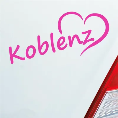 Produktbild von Auto Aufkleber Koblenz Herz Stadt City Liebe Love 18,5x8 cm Pink Sticker Heckscheibenaufkleber