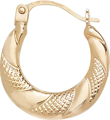 Image de Boucles d'Oreilles Créoles Femme Or 375/1000 - 15mm*14mm; TRS11453