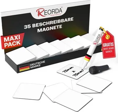 Obrázok produktu pre Magnetické poznámkové pásky 75 x 75 mm, na popisovanie, 35 ks