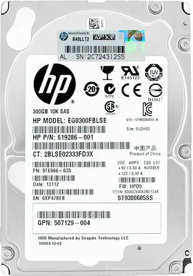 Immagine prodotto di Disco rigido HP EG0300FBLSE 300 GB 10000RPM SAS II 2,5'' pollici 619286-001