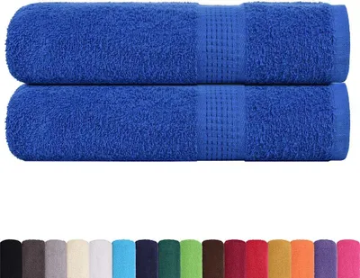 Image de vidaXL Serviettes FROGN, lot de 2, bleu, 50 x 100 cm, 360 g/m²