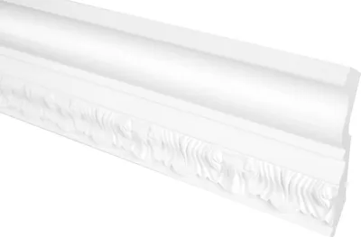 Produktbild von GRAND DECOR Stuckleisten Decke Barock Stil, PolyurethanHartschaum weiß - 2m Deckenleisten gemustert Dekorbau Deckenabschlussleisten Nachbildung (10 Meter C716)
