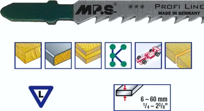 Produktbild von Stichsägeblätter MPS Ersatzsägeblatt Stichsäge grob 132mm 5 Stück
