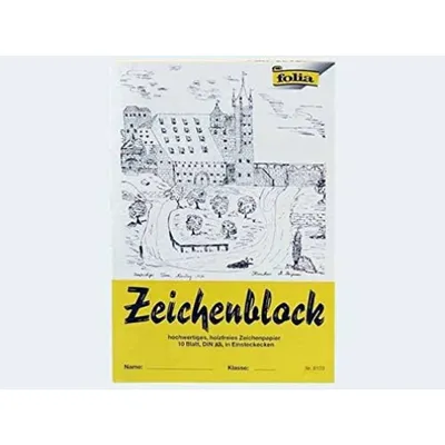 Produktbild von folia Zeichenblock DIN A3 120 g/qm 10 Blatt