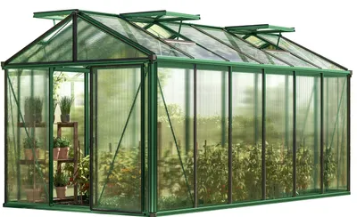 Zdjęcie produktu dla GFP szklarnia Diamas 24 Light 235x460 cm - grube panele poliwęglanowe ok. 12 mm - kolor: zielony