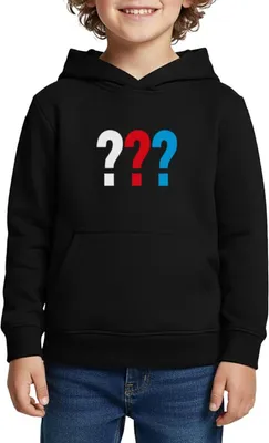 Produktbild von Spreadshirt Die Drei Fragezeichen Logo Kinder Premium Hoodie, 122/128 (6 Jahre), Schwarz