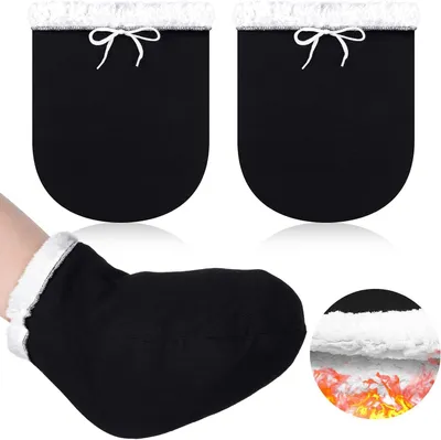 Productafbeelding van Gegoten Teen Cover - Voet warmer - Gips beschermen - Verstelbaar trekkoord - 2 stuks 34x26cm - Zwart