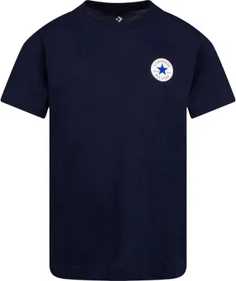 Image de T-shirt à manches courtes pour enfant Converse, imprimé, bleu, taille 5-6 ans. Couleur : bleu, taille : 5-6 ans
