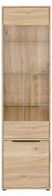 Productafbeelding van Furniture24 Vitrinekast L/R Orkney Okyv711-D108, vitrinekast, 53,2 x 200,1 x 41,4 cm - Eikenhout Mauvella