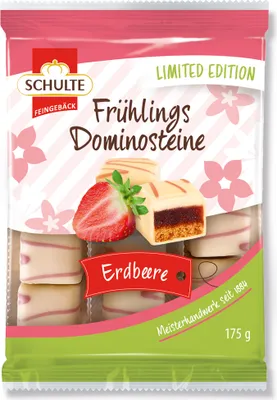 Produktbild von Schulte Feingebäck Frühlings Dominosteine Erdbeere Limited 175g
