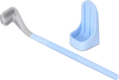 Zdjęcie produktu dla Szczotka toaletowa typu golf z odłączaną, długą rączką – bez wysiłku czyści wszystkie zakamarki – idealna do łazienek i hoteli – niebieska
