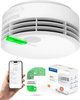 Produktbild von Hekatron Genius Plus X Funk-Rauchmelder mit Funkmodulen Basis X, Germany, App-fähig, Q-Label, VdS-, 85 dB(A)