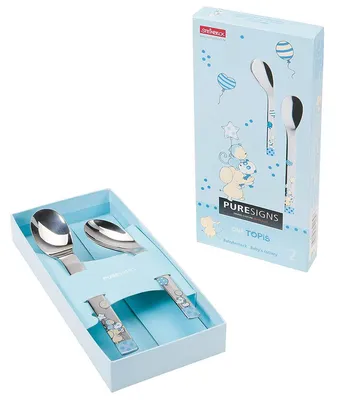 Zdjęcie produktu dla PURESIGNS Babybesteck "Topis" 2-teilig blau