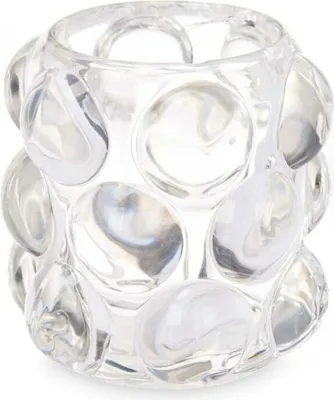 Obrázek produktu pro Dárkový dekor Průhledný skleněný svícen na korálky 8,4 x 9 x 8,4 cm (12 kusů)