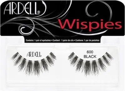 Produktbild von Ardell Wispies 600 - Schwarze Kunstwimpern mit Kleber, 1 Paar