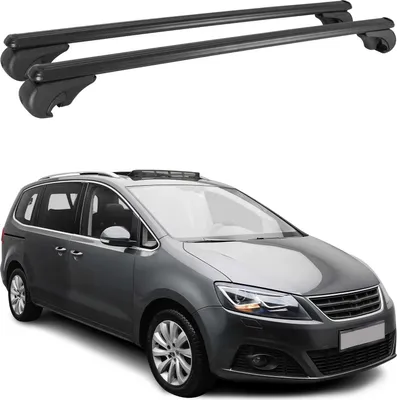 Image de Barres de toit Transversales pour Seat Alhambra 2010-2021 Aluminium Noir