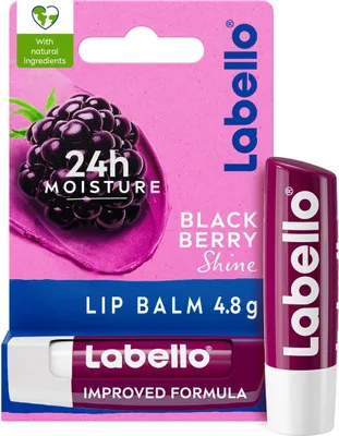 Image de Labello Blackberry Shine 4,8 g, baume à lèvres à la mûre, hydratant 24 h