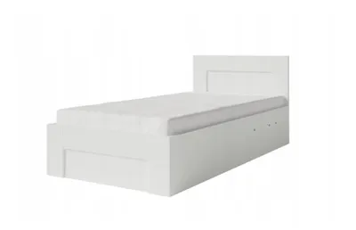 Produktbild von Modernes Bett ERO 90x200cm Weiß – Stilvolles Jugendbett für Schlafzimmer, Hotel und Pension