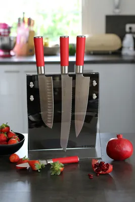 Obrázek produktu pro Dick Messerblock 4 Knives 5tlg Red Spirit Küchenmesser Santoku Messer Brotmesser