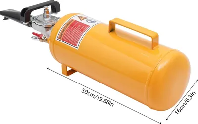 Produktbild von Druckluft Reifenbooster - 8L Tire Bead Seater Luftkanone - 0,6–1 MPa, 16×50 cm Stahltank - Mit Manometer - Für Motorrad- und E-Fahrzeugreifen - Gelb