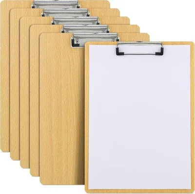 Produktbild von Famanu Klemmbrett A4 aus Holz - Schreibbrett mit Metallklemme - natur