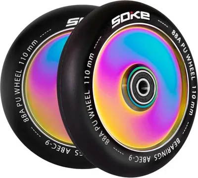 Obrázek produktu pro SOKE 1668 Kolečka na koloběžku 110 mm plná Rainbow - 2 ks
