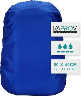 Immagine prodotto di Coprizaino impermeabile blu per zaini da 30-40 litri - Borsa da viaggio per zaino scolastico - Blu - Impermeabile - 30-40 litri