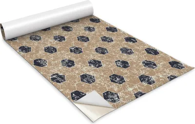 Immagine prodotto di Pellicola autoadesiva per mobili - Pellicola decorativa - Mobili da tavolo - Tagliabile su misura - Vecchio motivo esagonale consumato - 100 x 50 cm