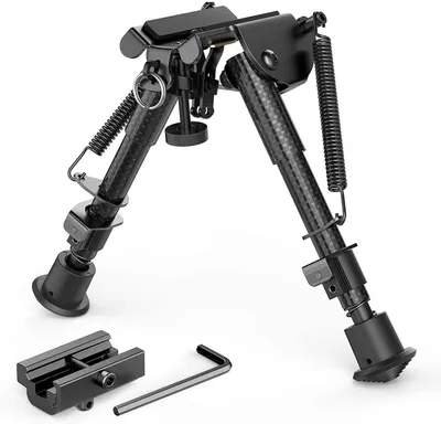 Produktbild von Feyachi Gewehr Zweibeine mit Kohlefaser-Drehgelenk, Schwenkbares Zweibein mit Sling-Halterung (6"- 9")