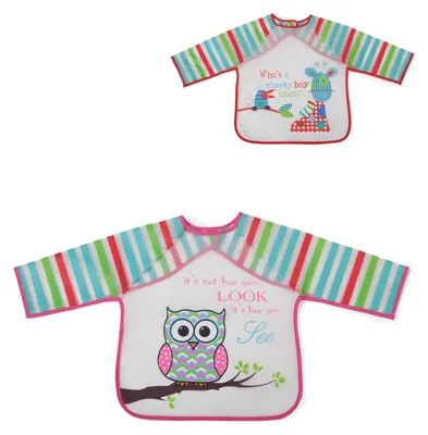 Produktbild von Cangaroo Babylatz Messy 1008 Ärmel langarm wasserdicht, Selbstverschluss, EVA rosa