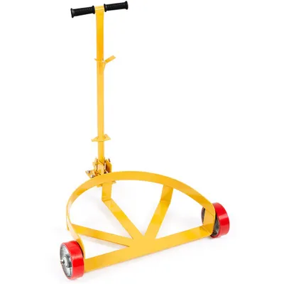 Zdjęcie produktu dla Wózek do beczek z uchwytem - Wózek transportowy na kółkach - Wózek do beczek 250 l Ø 620 mm - Do beczek do 544 kg - Z uniwersalnymi i kierunkowymi kołami - Wózek do beczek