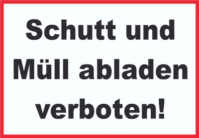 Produktbild von Schutt und Müll abladen verboten Schild A6 Rückseite selbstklebend